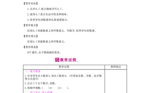 第5单元　6~10的认识和加减法_小学数学人教版1年级上册_1教学教案_1教学教案