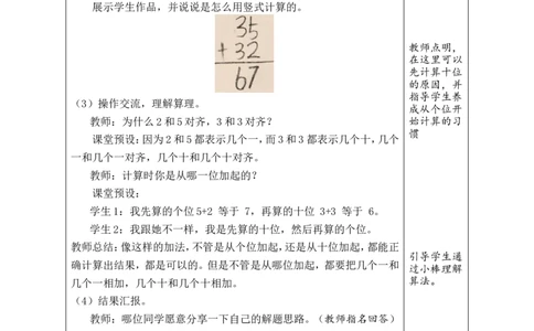 第1课时两位数加两位数（不进位）_小学数学人教版单独教案（1-6上下册）_《绿卡图书教案》1-6下册（26春）_1年级下册（26春）_5100以内的笔算加、减法_1.笔算加法