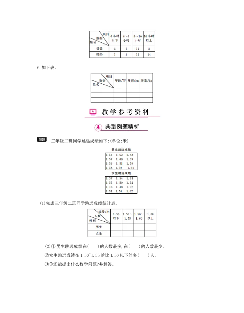 第3单元　复式统计表_小学数学人教版3年级下册_1课时详案_1课时详案
