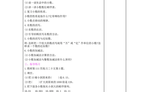 总复习_小学数学人教版4年级下册_2课时简案_2课时简案