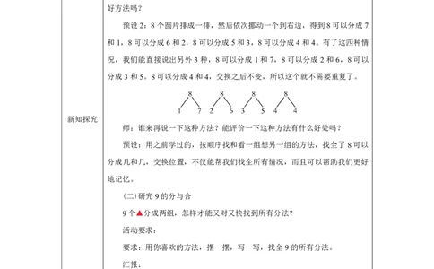 8、9的组成_教学设计_小学数学人教版单独教案（1-6上下册）_《智慧教育教案》1-6上下册（25秋）_1-6上册_1年级上册（教案）2024秋新教材_第2单元