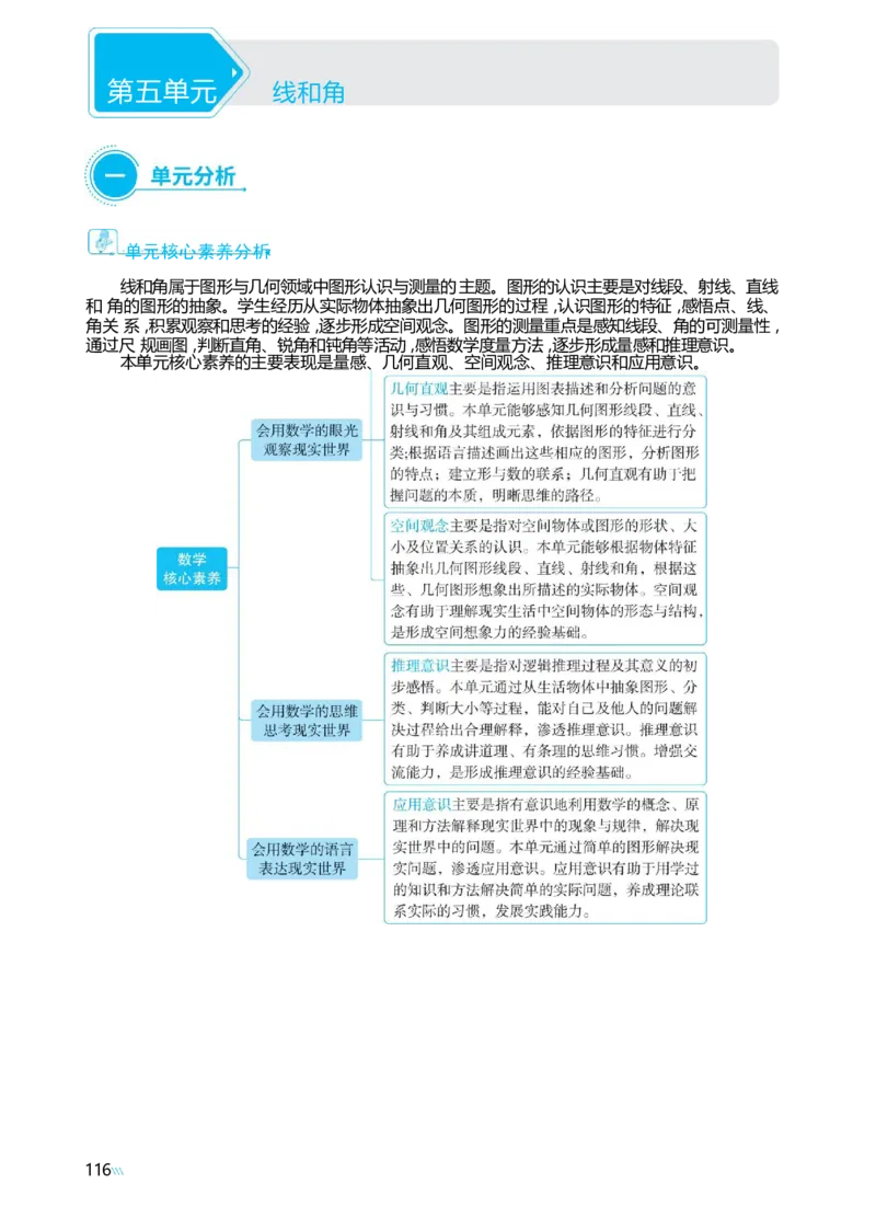 第五单元线和角_小学数学人教版单独教案（1-6上下册）_《阳光同学教案》1-6上册（25秋）_阳光同学特级教案数学人教3年级上册