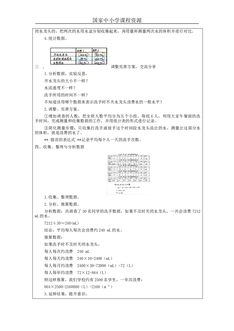 节约用水_教学设计_小学数学人教版单独教案（1-6上下册）_《智慧教育教案》1-6上下册（25秋）_1-6上册_6年级上册（教案）新插图_第7单元扇形统计图