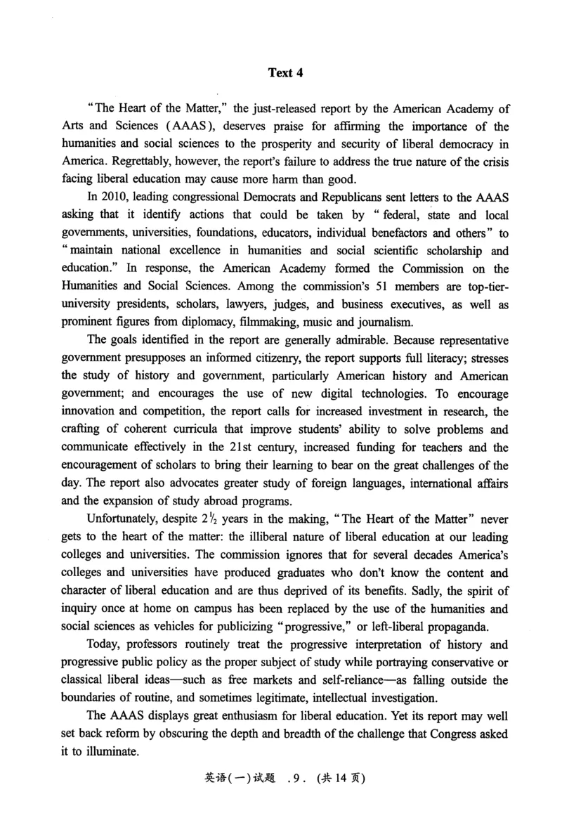 2014年真题及答案速查_考研英语真题（英一＋英二）_考研英语真题_考研英语一历年真题_❤️6.黄皮-英语一解析_真题及答案速查（2001-2025）