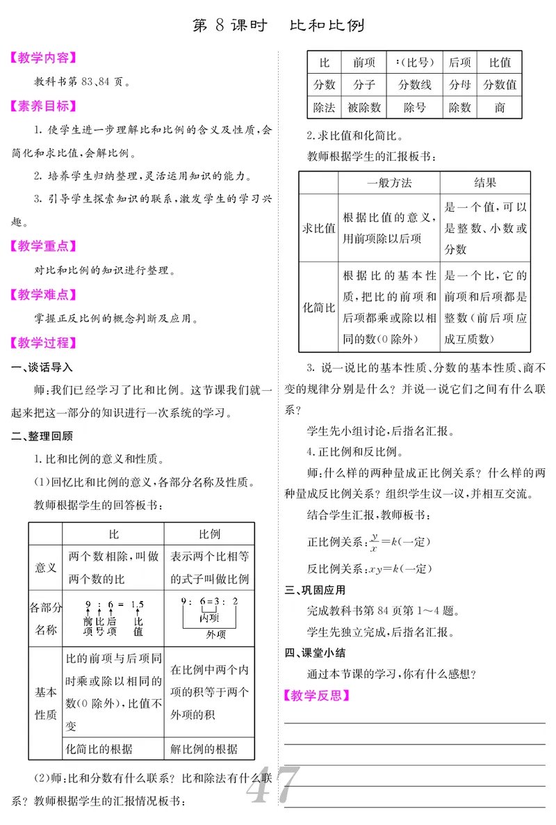 六人数下教案_小学数学人教版单独教案（1-6上下册）_《课堂内外教案》1-6上下册（26春）_1-6下册（26春）