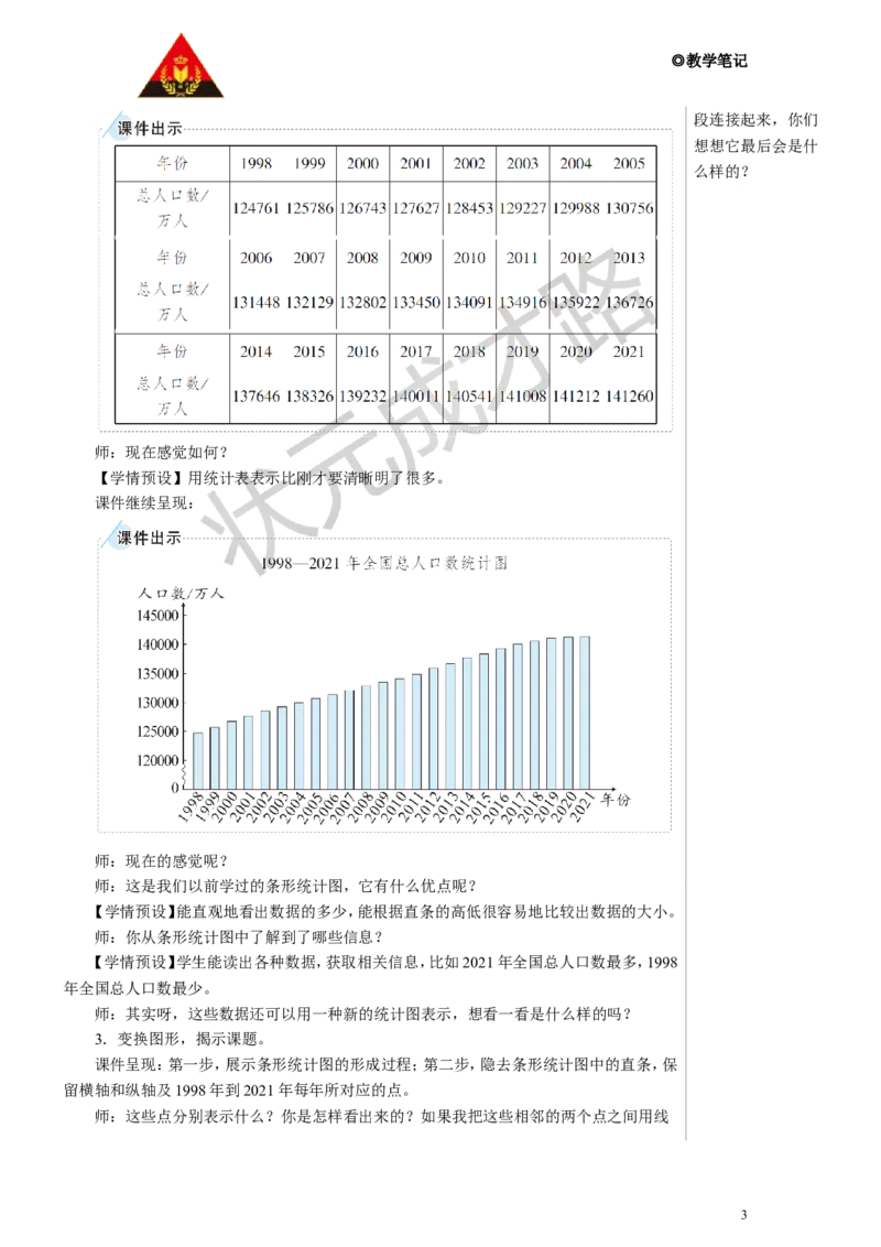 第1课时单式折线统计图教案_小学数学人教版单独教案（1-6上下册）_《状元大课堂教案》1-6上下册（26春）_1-6下册_5年级下册_7折线统计图