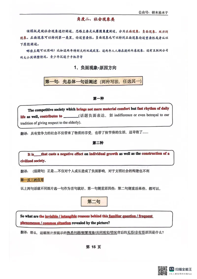 扫描全能王2024-10-2415.07(1)_考研英语真题（英一＋英二）_考研英语真题_考研英语一历年真题_25英语-万能作文模板_26年万能作文模板（持续更新...）_研木易-作文