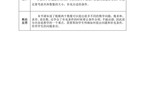 第6课时提问题、补条件_小学数学人教版单独教案（1-6上下册）_《绿卡图书教案》1-6下册（26春）_2年级下册（26春）_二数量间的乘除关系