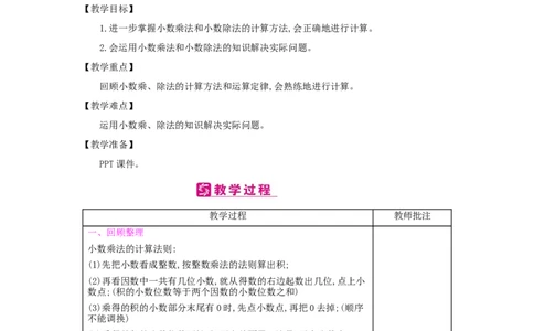 总复习_小学数学人教版5年级上册_2课时简案