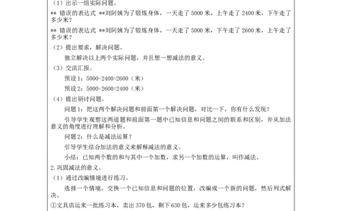 加、减法的意义和各部分间的关系_教学设计_小学数学人教版单独教案（1-6上下册）_《智慧教育教案》1-6上下册（25秋）_1-6下册_4年级下册（教案）新插图_第1单元四则运算
