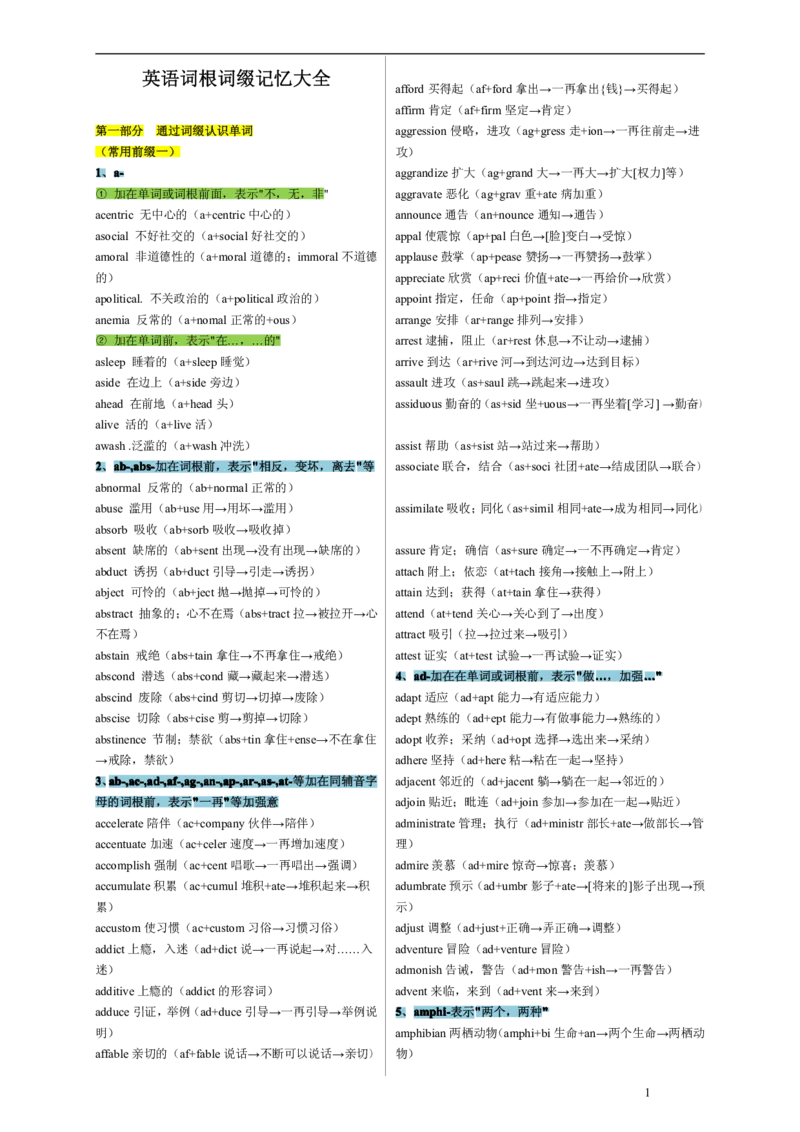 考研英语最全词根词缀大全_考研英语真题（英一＋英二）_考研英语真题_考研英语一历年真题_❤️8.英语一真题配套词汇