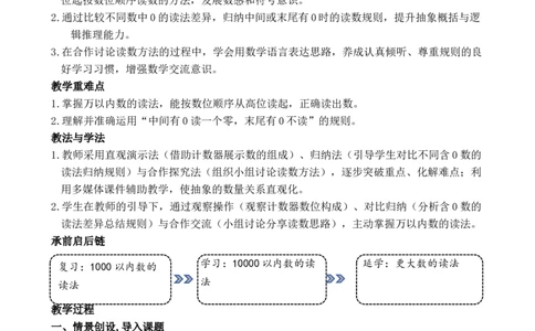 第6课时10000以内数的读法_小学数学人教版单独教案（1-6上下册）_《全品教案》1-6上下册（26春）_1-6下册（26春）_教案WORD版（2数人下）26春_正文_第三单元万以内数的认识