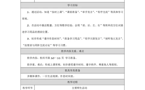 学习准备_教学设计_小学数学人教版单独教案（1-6上下册）_《智慧教育教案》1-6上下册（25秋）_1-6上册_1年级上册（教案）2024秋新教材_数学游戏
