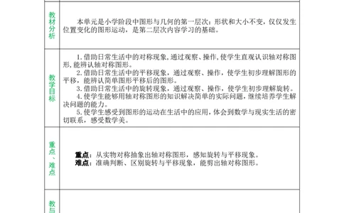 单元备课_小学数学人教版单独教案（1-6上下册）_《绿卡图书教案》1-6下册（26春）_3年级下册（26春）_1生活中的运动现象