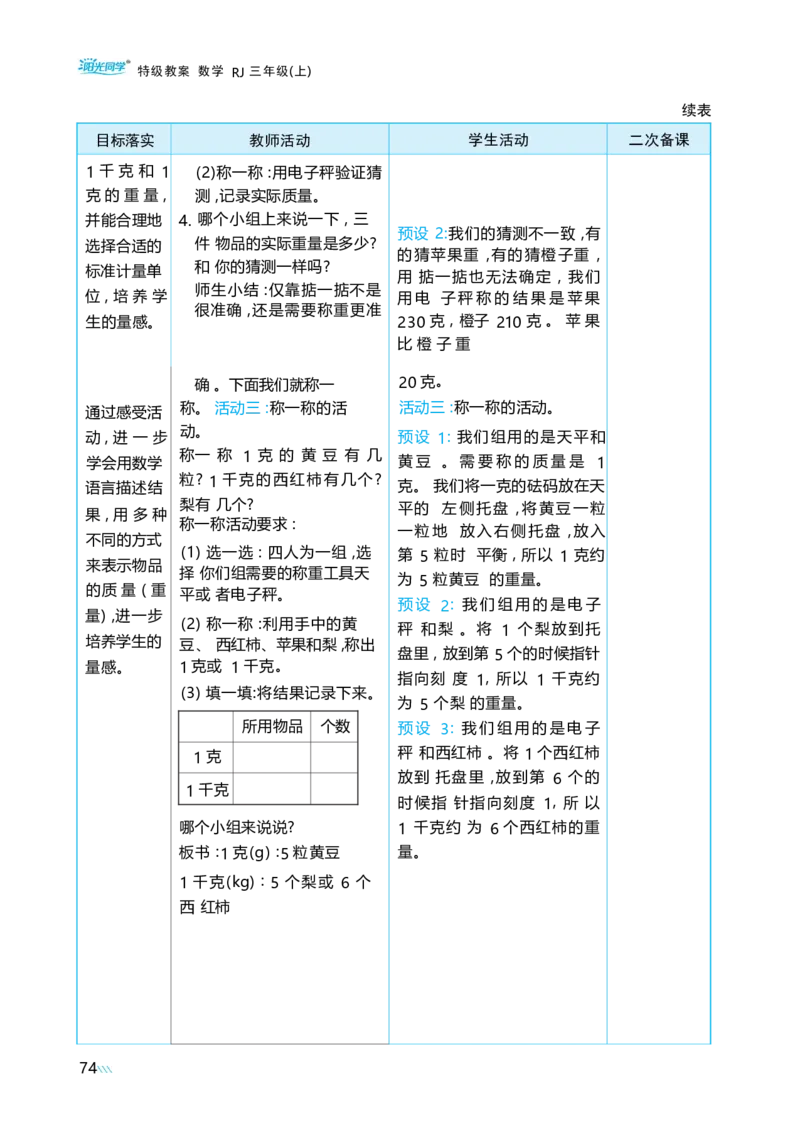 综合与实践曹冲称象的故事_小学数学人教版单独教案（1-6上下册）_《阳光同学教案》1-6上册（25秋）_阳光同学特级教案数学人教3年级上册