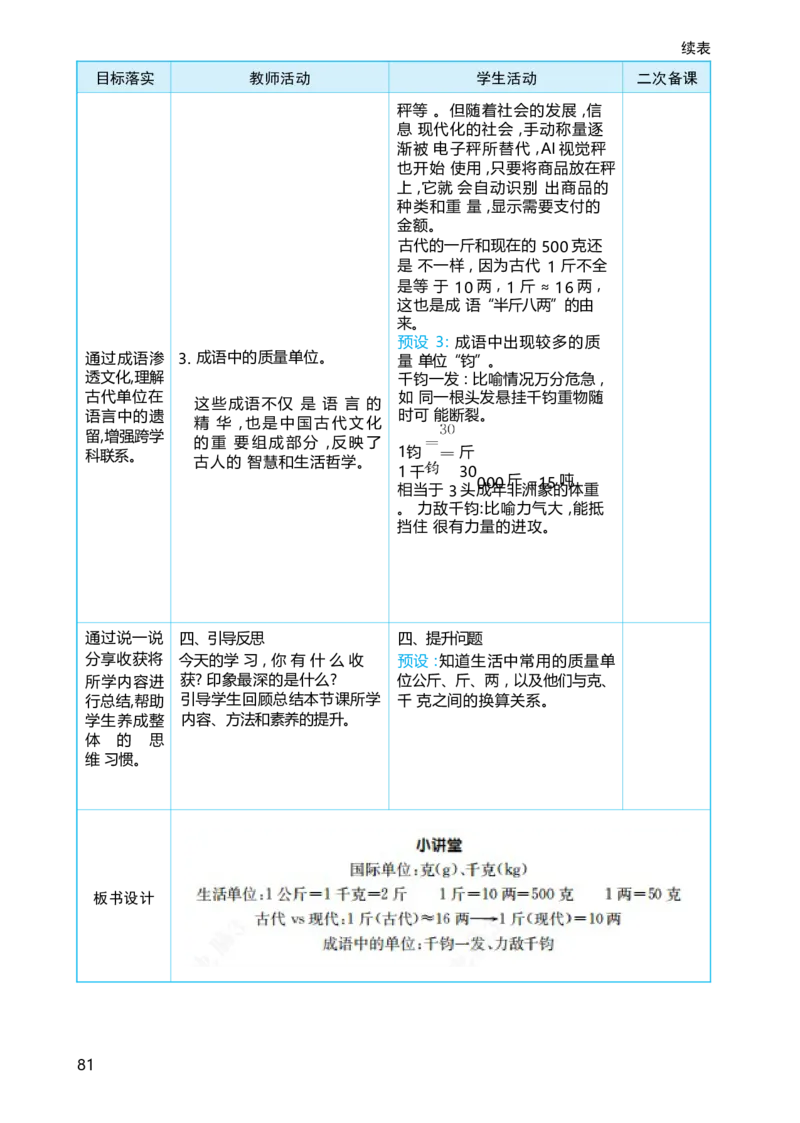 综合与实践曹冲称象的故事_小学数学人教版单独教案（1-6上下册）_《阳光同学教案》1-6上册（25秋）_阳光同学特级教案数学人教3年级上册