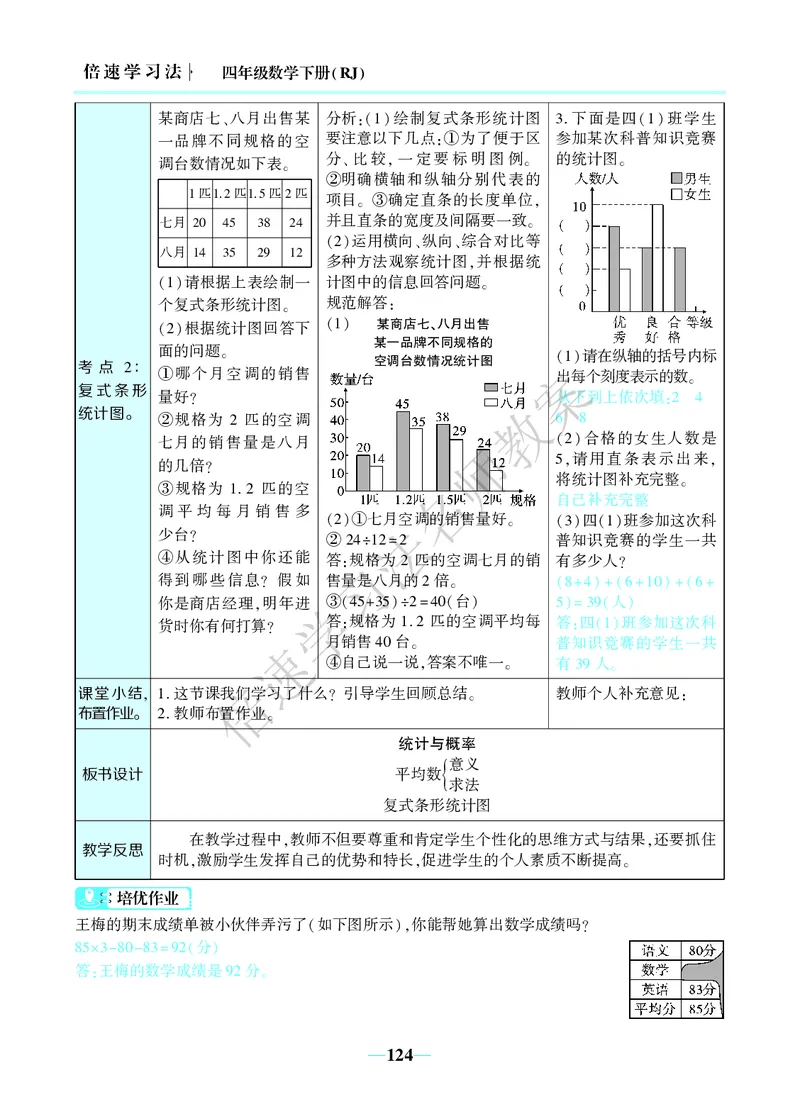 倍速名师教案RJ4数下_小学数学人教版单独教案（1-6上下册）_《名师教案》1-6上下册（24秋）_1-6下册