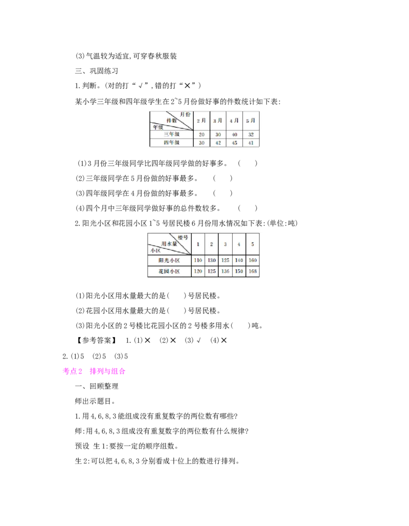 总复习_小学数学人教版3年级下册_1课时详案_1课时详案