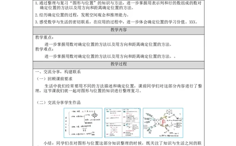 图形与位置整理和复习_教学设计_小学数学人教版单独教案（1-6上下册）_《智慧教育教案》1-6上下册（25秋）_1-6下册_6年级下册（教案）新插图_第6单元整理和复习