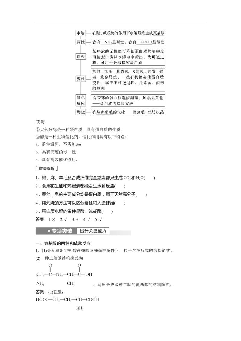2023年高考化学一轮复习（全国版）第11章第64讲　生命中的基础有机化学物质　合成有机高分子_通用版（老高考）复习资料_2023年复习资料_一轮复习