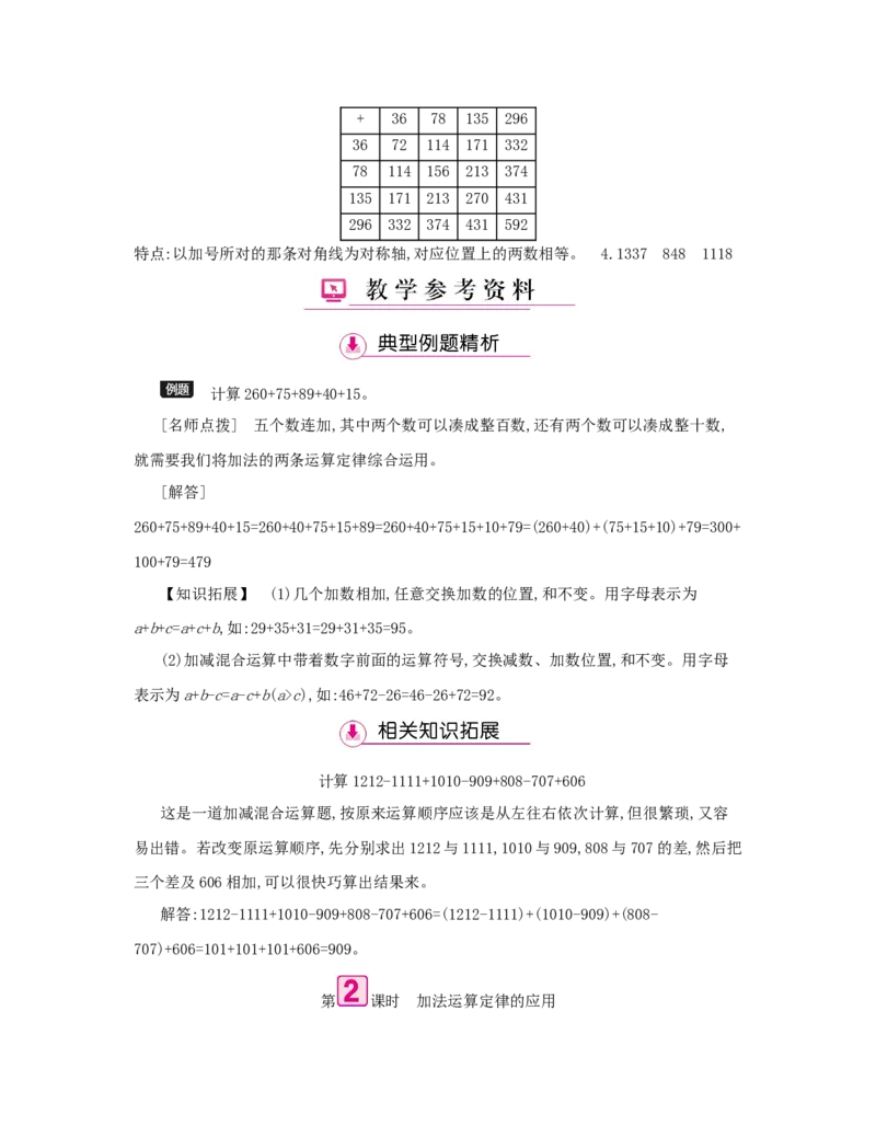第3单元　运算定律_小学数学人教版4年级下册_1课时详案_1课时详案