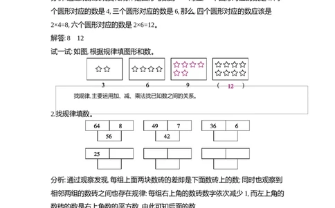 方法技巧练&mdash;&mdash;找规律_小学数学人教版2年级上册_9特色作业_9特色作业_题帮中的对比练习和方法技巧练_方法技巧练