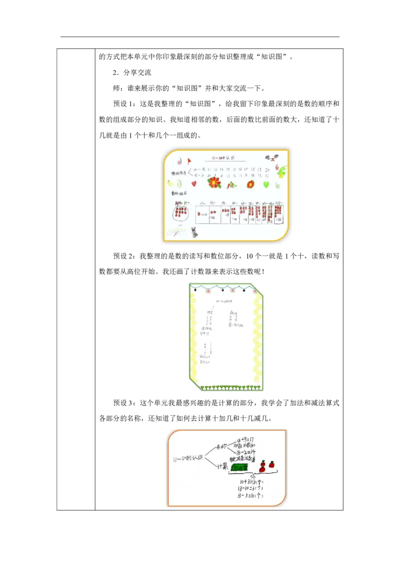 四_11～_20的认识_整理和复习_教学设计_小学数学人教版单独教案（1-6上下册）_《智慧教育教案》1-6上下册（25秋）_1-6上册_1年级上册（教案）2024秋新教材_第4单元