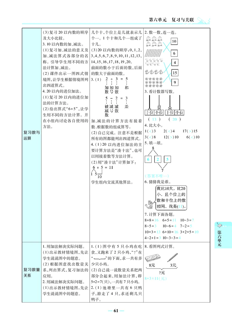 名师教案1年级上册（24秋）_小学数学人教版单独教案（1-6上下册）_《名师教案》1-6上下册（24秋）_1-6上册