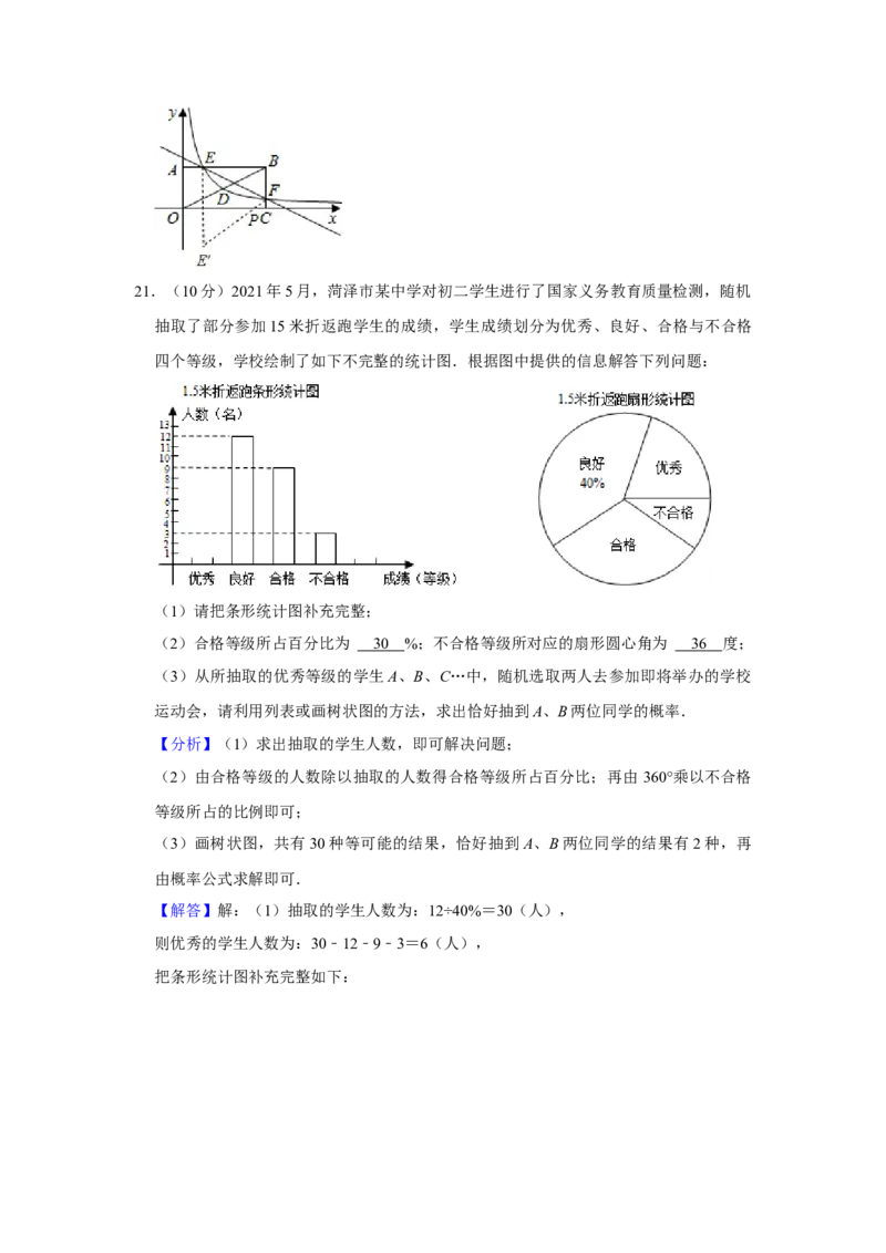 2021年山东省菏泽市中考数学真题试卷解析版_2.2015-2025年中考数学_2.数学中考真题2015-2024年_地区卷_山东省_菏泽数学10-23