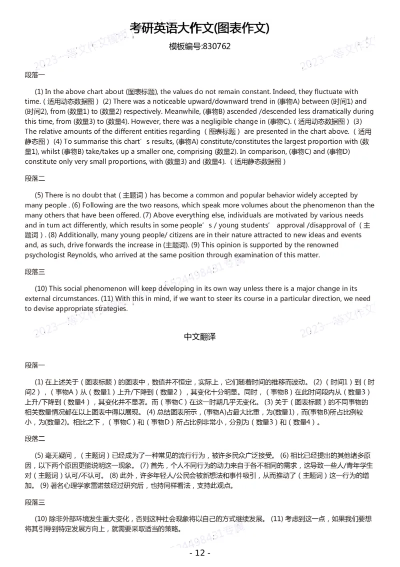 一等文英语一作文模板_考研英语真题（英一＋英二）_考研英语真题_考研英语一历年真题_25英语-万能作文模板_赠送：25年万能作文模板_一等文作文