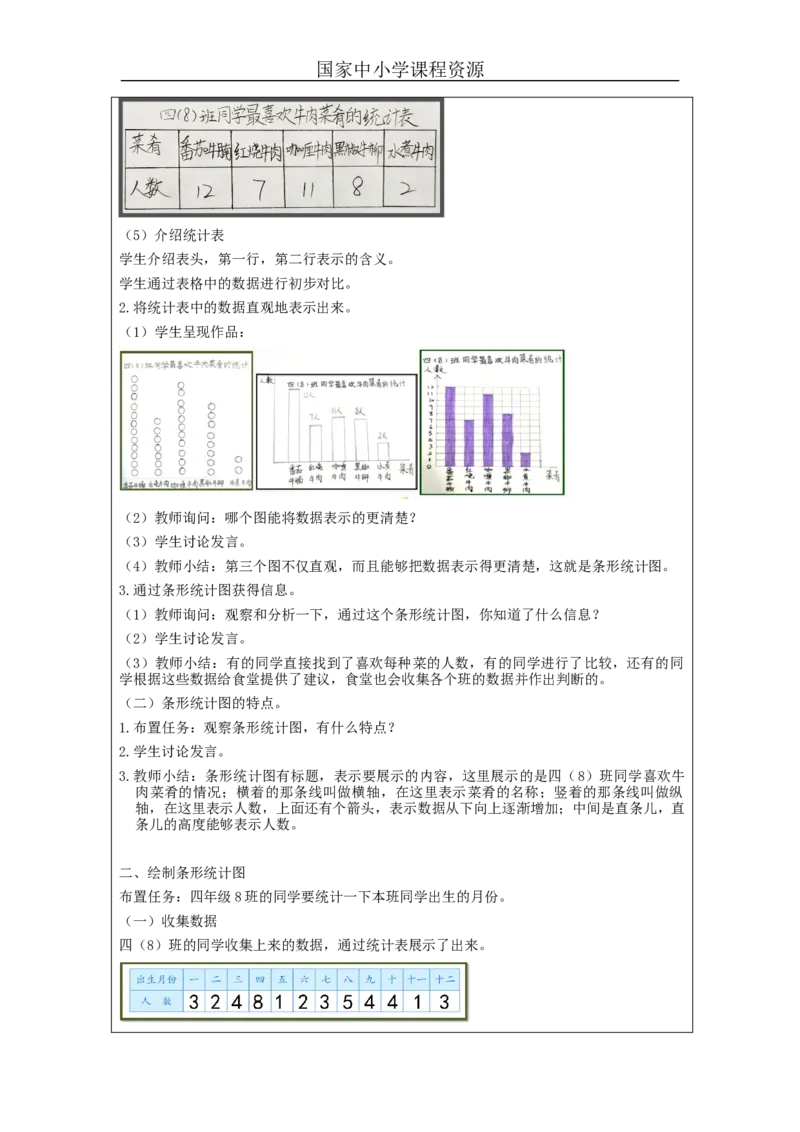 条形统计图（第1课时）_教学设计_小学数学人教版单独教案（1-6上下册）_《智慧教育教案》1-6上下册（25秋）_1-6上册_4年级上册（教案）新插图_第7单元条形统计图