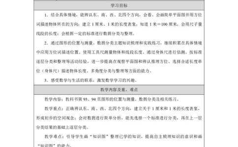 40图形的位置与测量、数据分类_图形的位置与测量、数据分类_教学设计_小学数学人教版单独教案（1-6上下册）_《智慧教育教案》1-6上下册（25秋）_1-6上册_2年级上册（教案）2025秋新教材