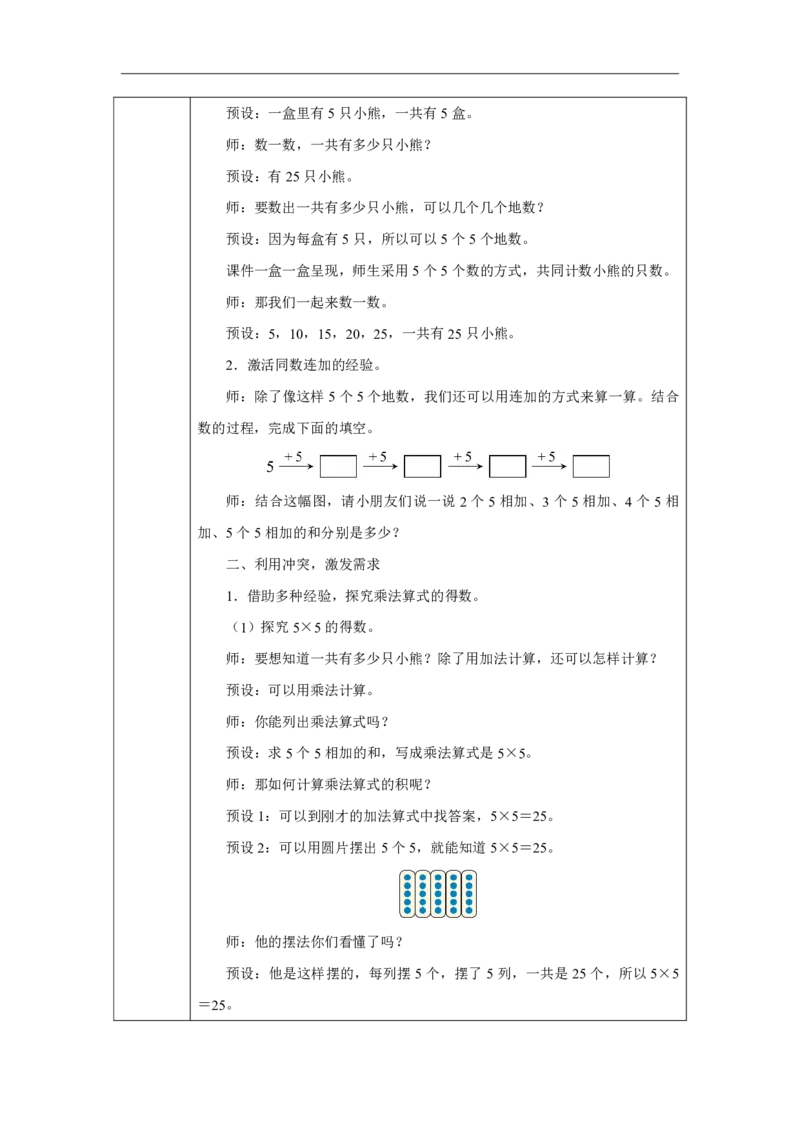 65的乘法口诀_5的乘法口诀_教学设计_小学数学人教版单独教案（1-6上下册）_《智慧教育教案》1-6上下册（25秋）_1-6上册_2年级上册（教案）2025秋新教材_第2单元