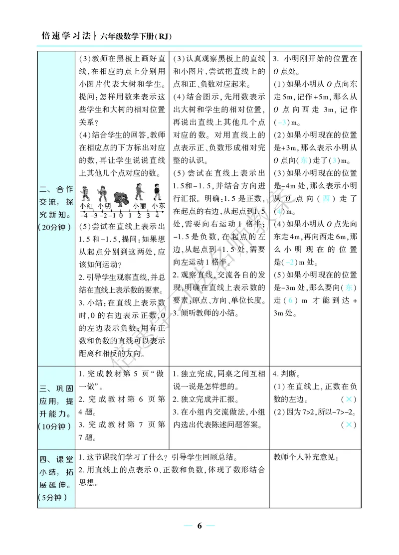 倍速名师教案RJ6数下_小学数学人教版单独教案（1-6上下册）_《名师教案》1-6上下册（24秋）_1-6下册