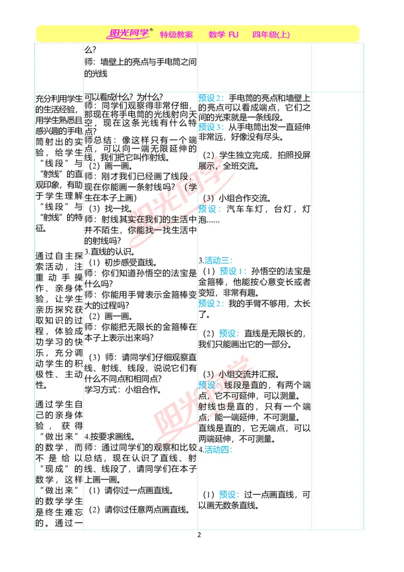 二、教学案例_小学数学人教版单独教案（1-6上下册）_《阳光同学教案》1-6上册（25秋）_阳光同学特级教案数学人教4年级上册_第三单元角的度量