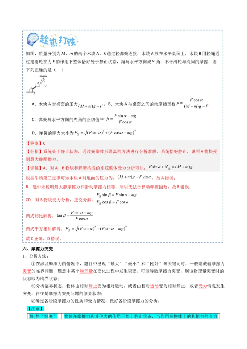 专题02相互作用（解析版）_新高考复习资料_2025年新高考资料_2025年高考物理一轮复习知识清单