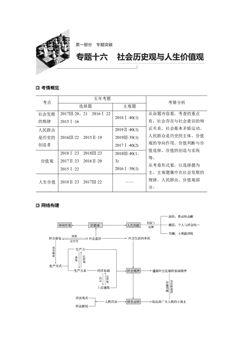 16第一部分专题十六社会历史观与人生价值观_通用版（老高考）复习资料_2023年复习资料_一轮+二轮_政治高三二轮复习系列_政治高三二轮复习系列《二轮复习增分策略》（教师版）