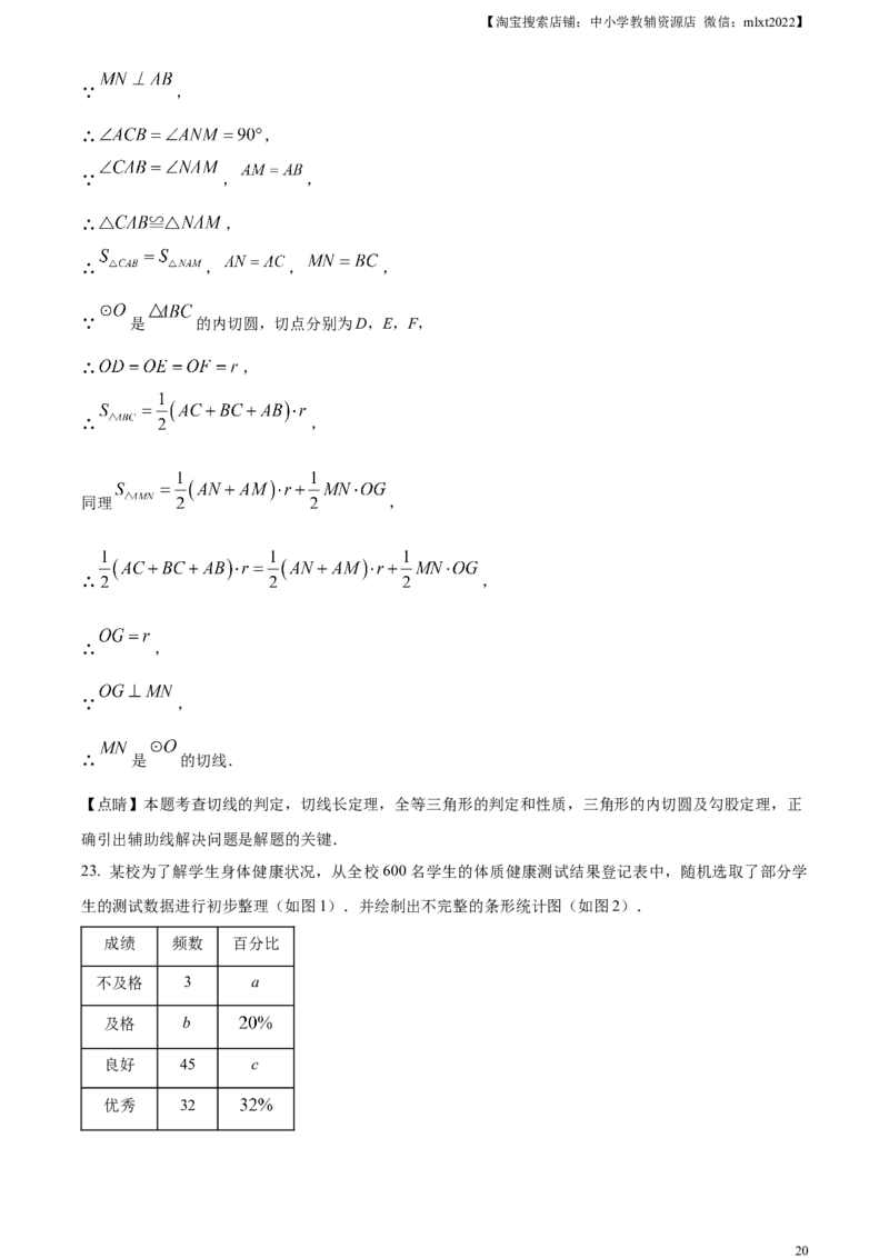 精品解析：2024年四川省自贡市中考数学试题（解析版）_2.2015-2025年中考数学_2.数学中考真题2015-2024年_2024中考数学真题_精品解析：2024年四川省自贡市中考数学试题