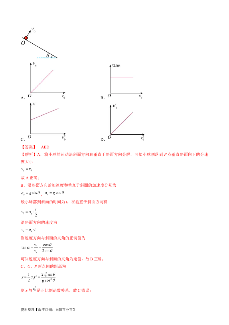 考点16抛体运动（解析版）_通用版（老高考）复习资料_2024年复习资料_完备战2024年高考物理一轮复习考点帮（全国通用）_答案解析版