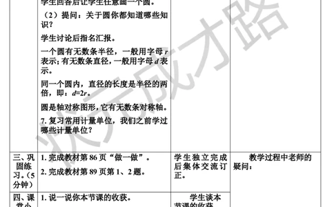 第1课时平面图形的认识与测量（1）（导学案）_1-6年级下册_R6数下新插图版_R6数下教案+学案_导学案_第6单元整理和复习_2.图形与几何