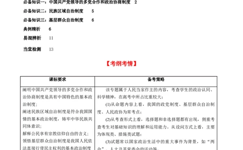 第六课我国的基本政治制度学案（解析版）一轮备课优选2025年高考政治一轮复习精品课件＋学案＋练习（统编版）_42025年新高考资料_一轮复习_必修三《政治与法治》
