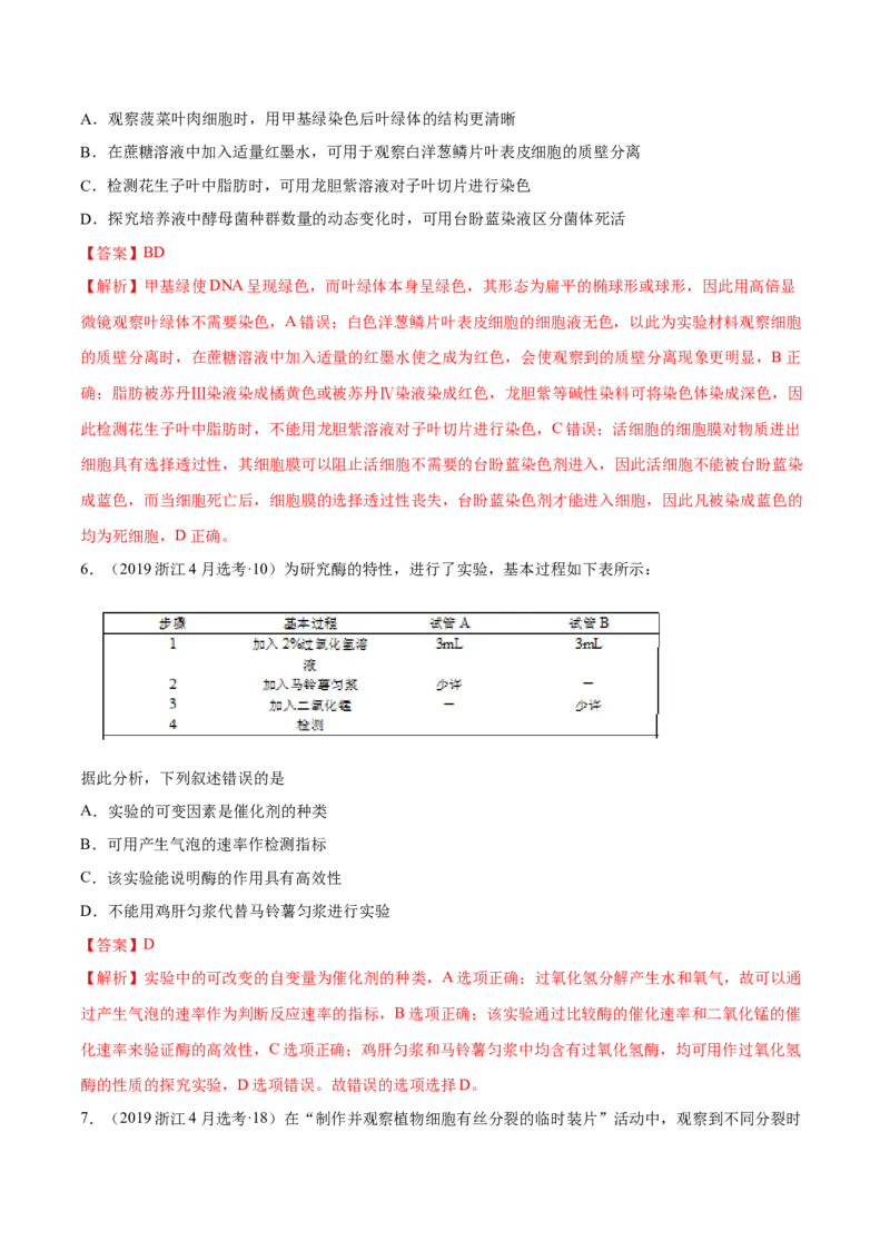 专题13实验与探究-十年（2012-2021）高考生物真题分项汇编（全国通用）（解析版）_高考真题分类汇编(2012-2022)生物_高考真题分项汇编(2012-2021)生物