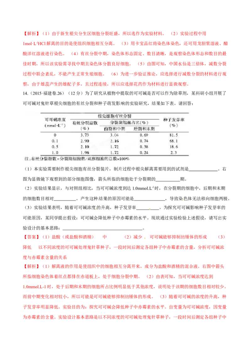 专题13实验与探究-十年（2012-2021）高考生物真题分项汇编（全国通用）（解析版）_高考真题分类汇编(2012-2022)生物_高考真题分项汇编(2012-2021)生物
