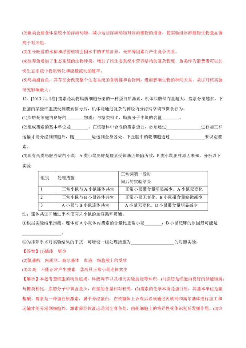 专题13实验与探究-十年（2012-2021）高考生物真题分项汇编（全国通用）（解析版）_高考真题分类汇编(2012-2022)生物_高考真题分项汇编(2012-2021)生物