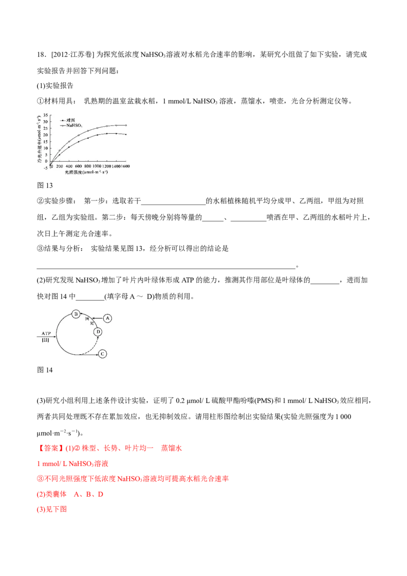 专题13实验与探究-十年（2012-2021）高考生物真题分项汇编（全国通用）（解析版）_高考真题分类汇编(2012-2022)生物_高考真题分项汇编(2012-2021)生物