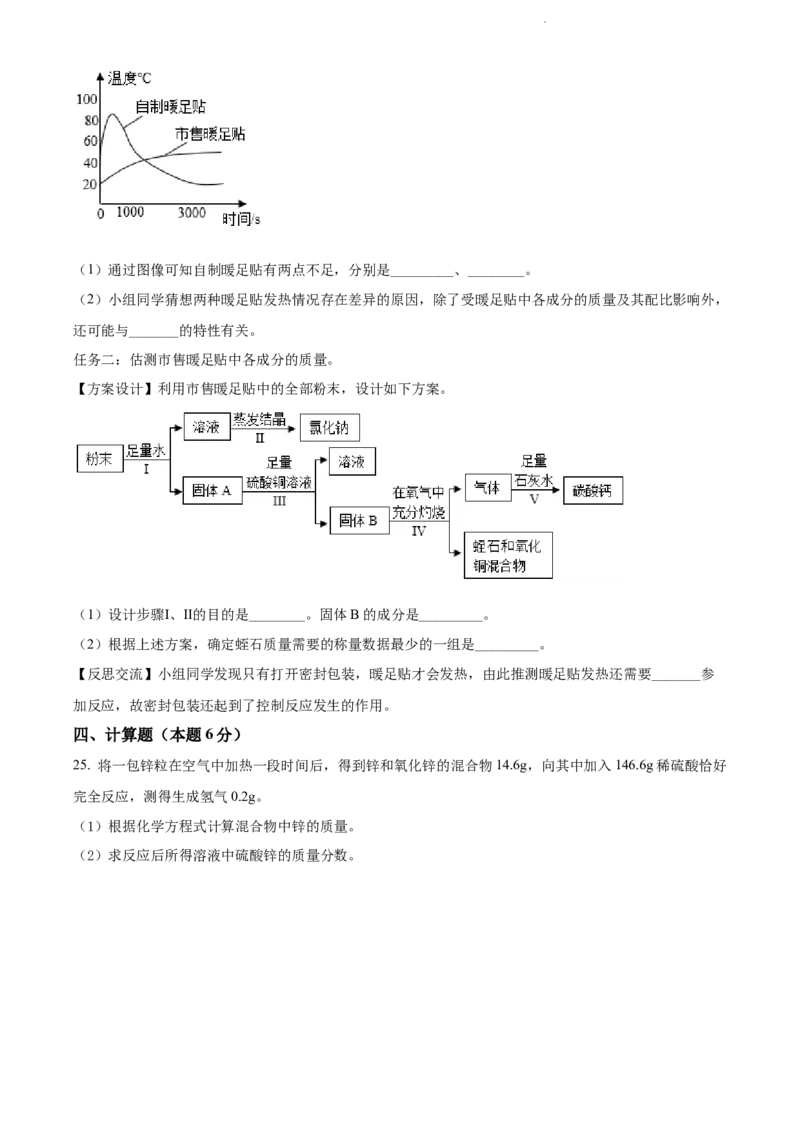 2022年辽宁省大连市中考化学真题（原卷版）_5.2015-2025年中考化学_2.化学中考真题2015-2024年_地区卷_辽宁化学_辽宁化学_大连化学11-22