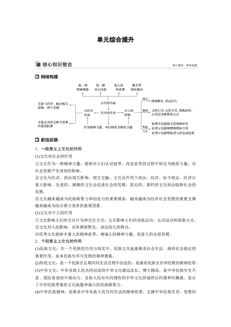 62第九单元单元综合提升核心知识整合_通用版（老高考）复习资料_2023年复习资料_一轮+二轮_政治高三一轮复习系列_政治高三一轮复习系列《一轮复习讲义》（学生版）
