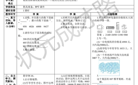 第8课时认识近似数_1-6年级下册_R2数下新插图版_旧教材资源_R2数下教案+学案_导学案_7万以内数的认识