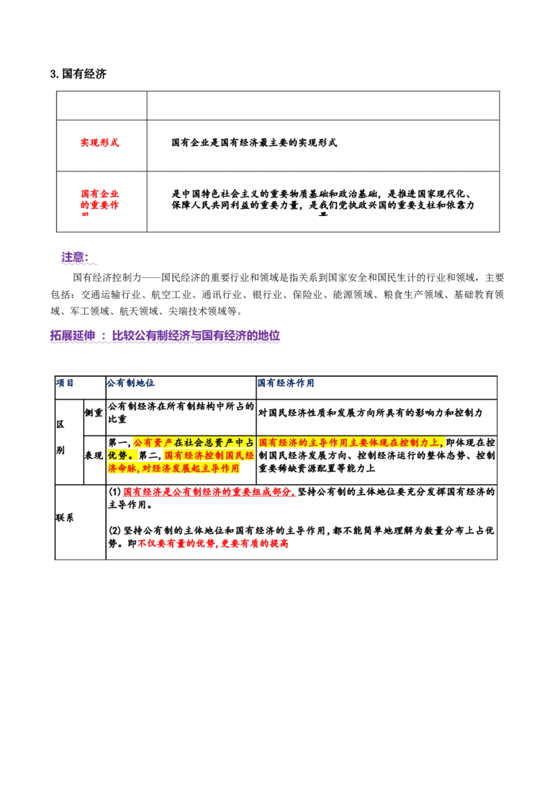 专题三生产资料所有制与经济体制（讲义）（原卷版）_42025年新高考资料_二轮复习_上好课2025年高考政治二轮复习讲练测（新高考通用）338376762