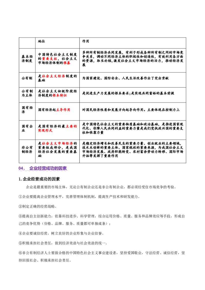 专题三生产资料所有制与经济体制（讲义）（原卷版）_42025年新高考资料_二轮复习_上好课2025年高考政治二轮复习讲练测（新高考通用）338376762